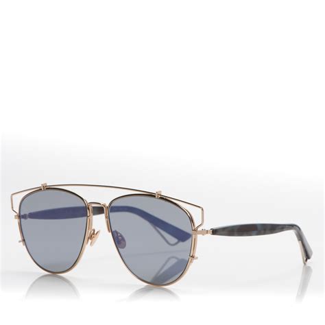 Christian Dior Technologic Sunglasses Gold Blue 